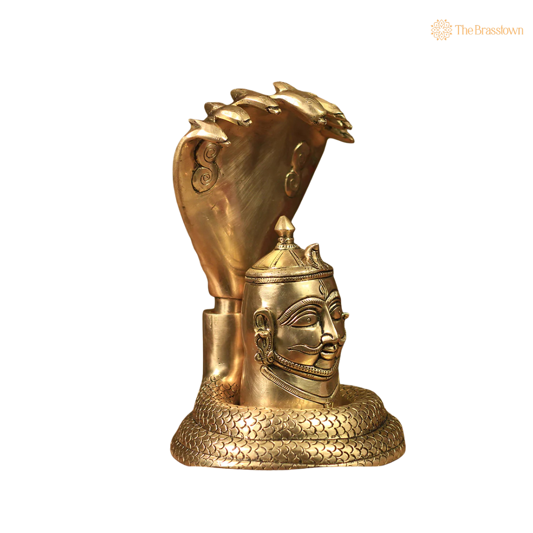 Handcrafted Brass Vishnu Dashavatar Wall 10 Inch closeup – intricate craftsmanship