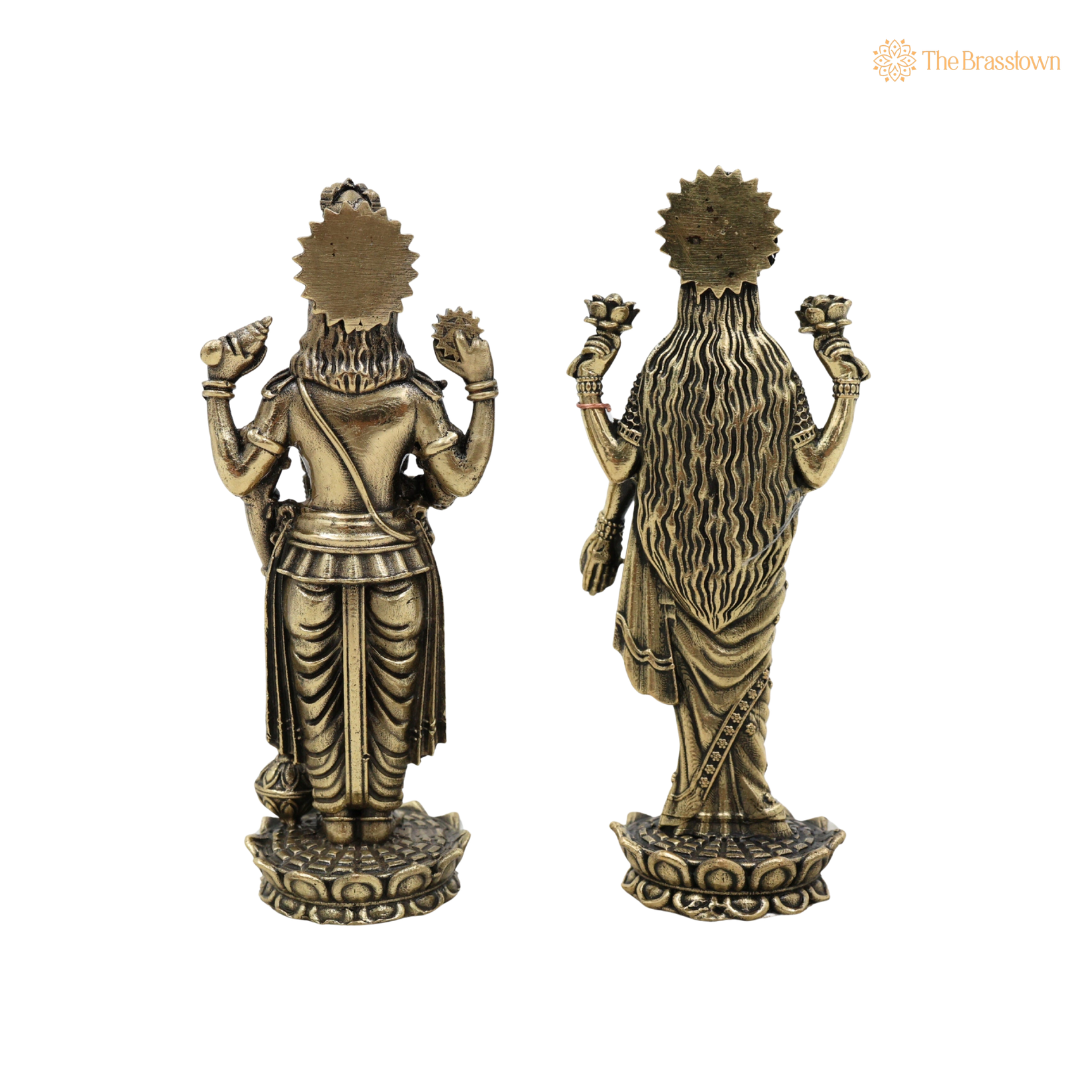 Handcrafted Brass Standing Vishnu and 4 Inch – home mandir puja decor India