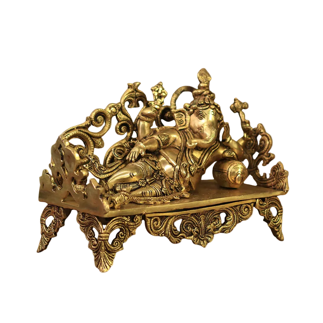 Handcrafted Brass Ganesh Idol 8.5 Inch – home mandir puja decor India