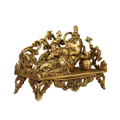 Handcrafted Brass Ganesh Idol 8.5 Inch – home mandir puja decor India