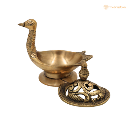 Handcrafted Brass Unique Peacock Dhoop Dani 5 Inch