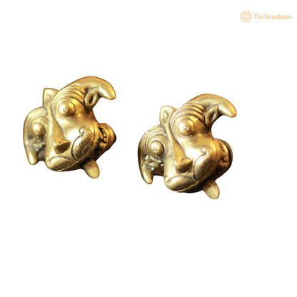Handcrafted Brass Wall-Mounted Door Knocker 2.5 Inch – home mandir puja decor India