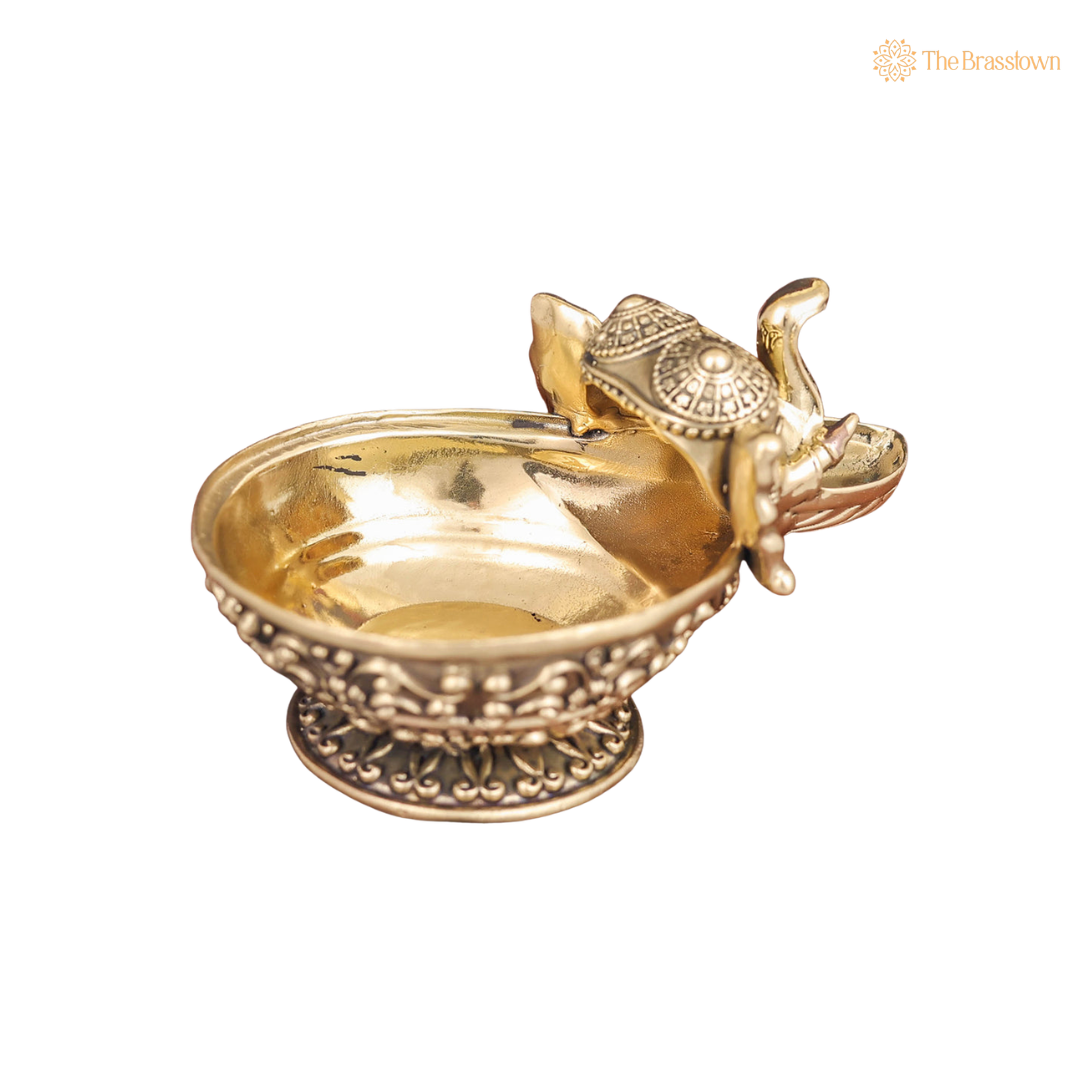 Brass Superfine Elephant Face Design 4 Inch – home mandir puja decor India