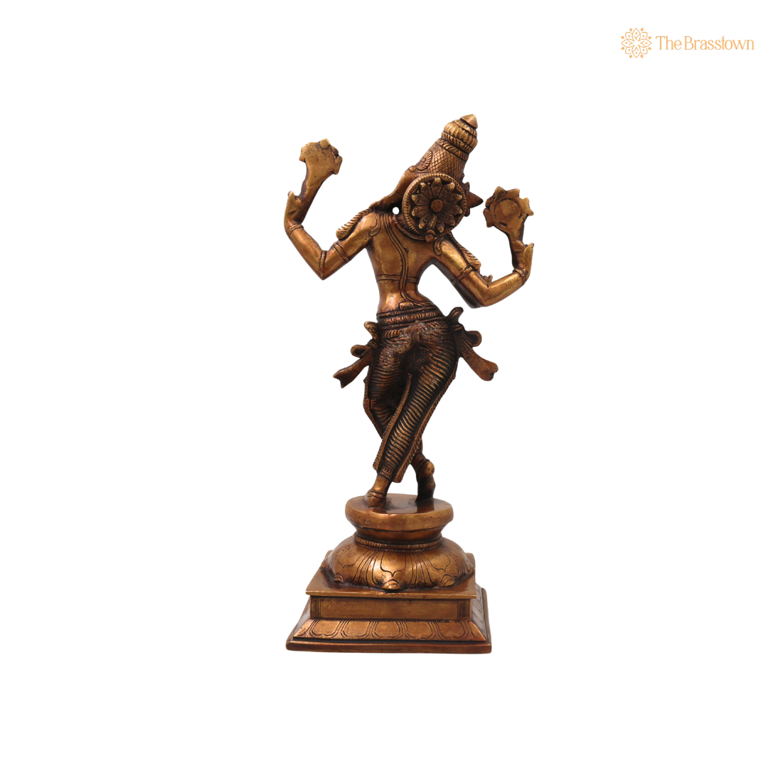 Brass Krishna Idol – Handcrafted Chola Style Venugopala Govinda Murti for Pooja, Home Mandir, Décor &amp; Spiritual Gifting 15 Inch