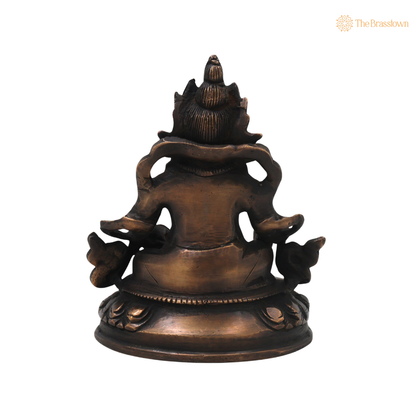 Brass Kubera Idol – Handcrafted Vaishravana Wealth Murti for Vastu, Pooja, Home Mandir, Décor &amp; Spiritual Gifting 6.5 Inch