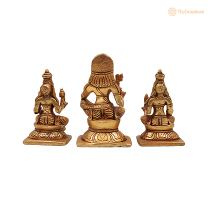 Brass Aiyanar with Poorna &amp; 4 Inch – home mandir puja decor India