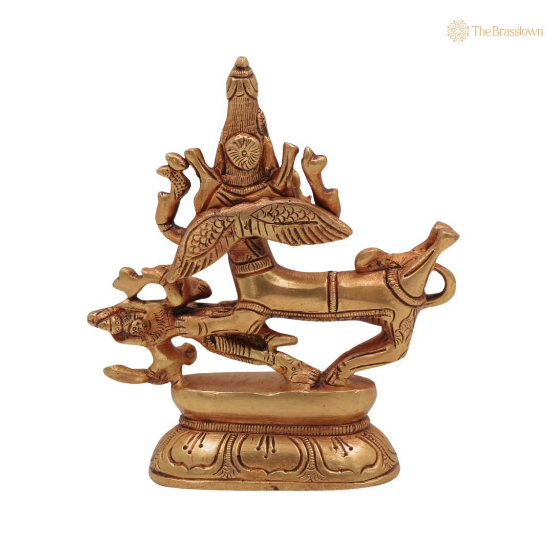 Brass Shiva Sharabha Avatar Idol 5.5 Inch – home mandir puja decor India