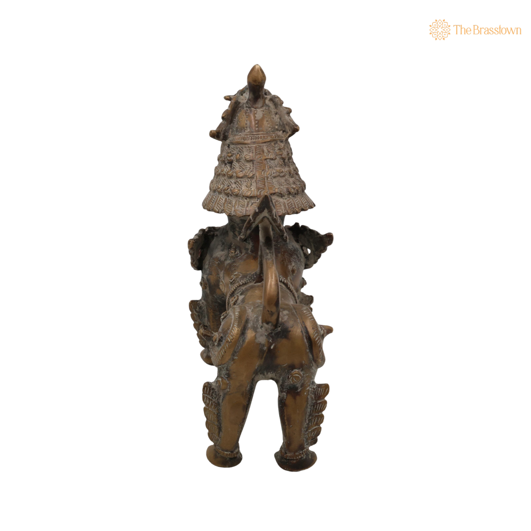 Handcrafted Brass Singha Statue - Feng Shui Lion, Peetal Lion Sculpture for Home &amp; Office Decor 7 Inch
