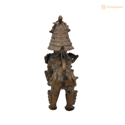 Handcrafted Brass Singha Statue - Feng Shui Lion, Peetal Lion Sculpture for Home &amp; Office Decor 7 Inch