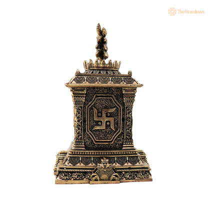 Brass Tulsi Maadam Tulasi Vrindavan – Handcrafted - Handcrafted Pooja Decor by The Brasstown - Display View