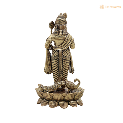 Brass Murugan Idol with Peacock 4 Inch – home mandir puja decor India