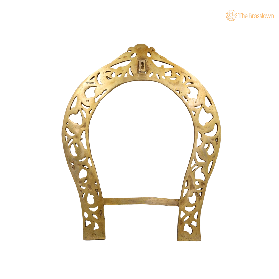 Brass Handcrafted Big Prabhaval Arch – Handcrafted Arch Wall Hanging for Home Temple, Deity Décor &amp; Spiritual Ambience 19 Inch