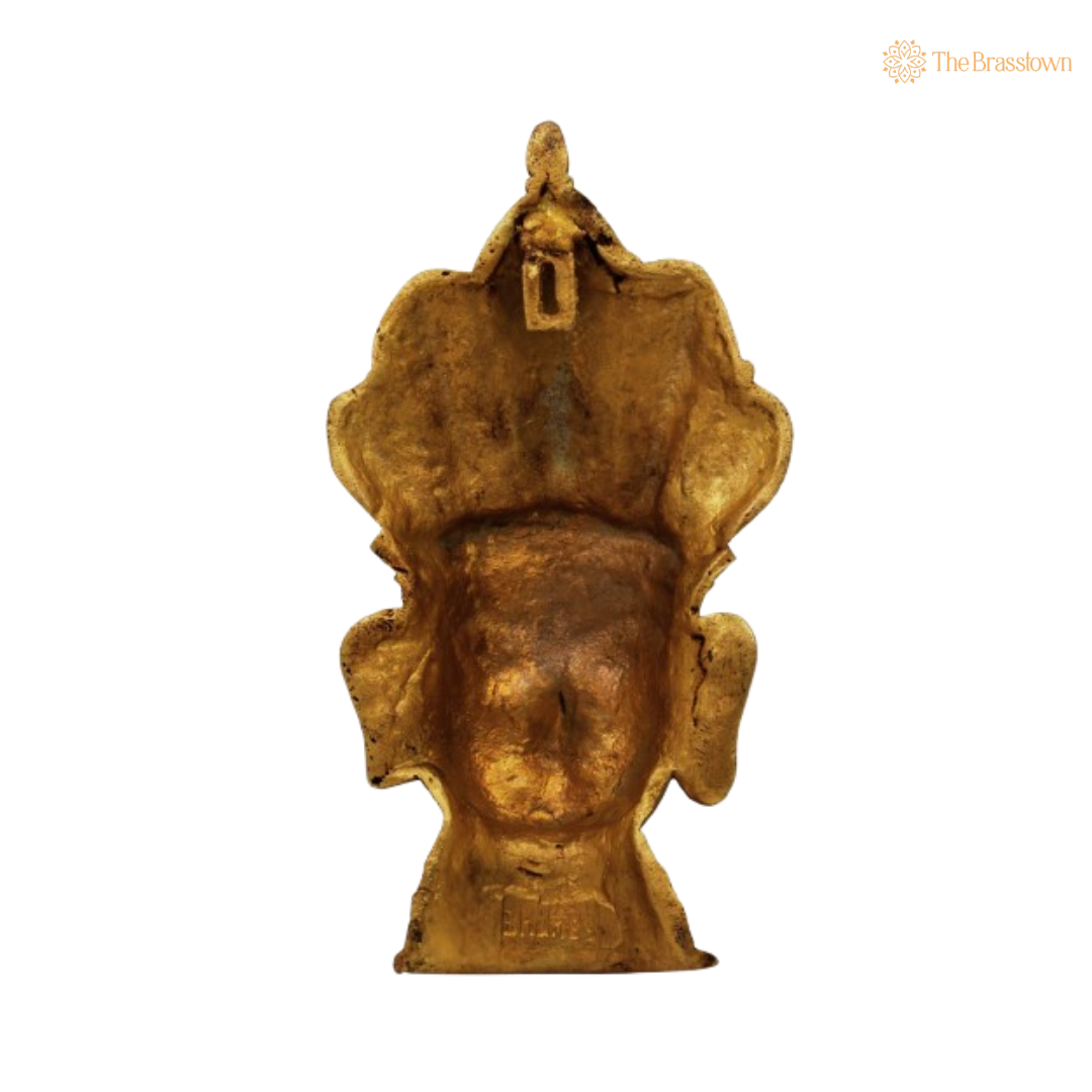 Handcrafted Brass Kaal Bhairav Wall Mask 9.5 Inch