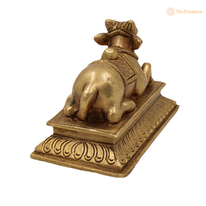 Brass Nandi Idol 3 Inch – home mandir puja decor India