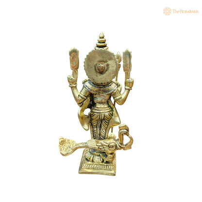 Brass Small Murugan Swamy (Kartikeya) Idol – Fine Golden Finish for Puja &amp; Home Mandir 7 Inch