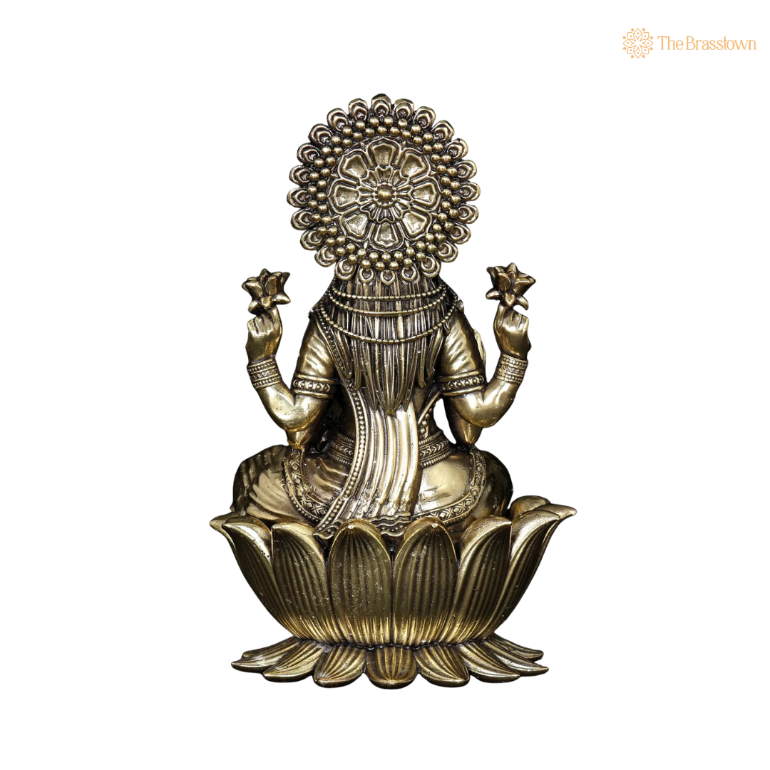 Brass Lakshmi Idol 6 Inch – home mandir puja decor India