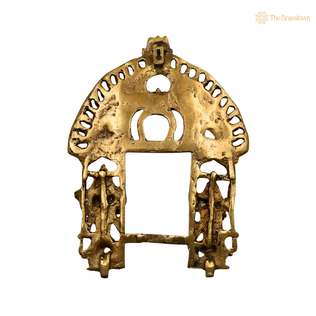 Handcrafted Brass Traditional Prabhavali Arch with Dwarpal  – Handcrafted Arch Backdrop Wall Hanging for Home Temple, Deity Décor &amp; Spiritual Ambience 37.5 Inch (Copy)