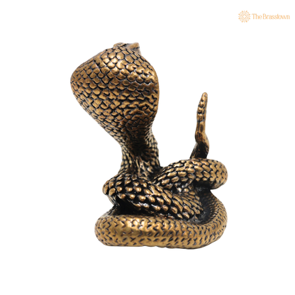 Brass Handcrafted Naag Devta Idol – Handcrafted Naag Devta Murti for Pooja, Vastu, Home Mandir, Spiritual Décor &amp; Traditional Gifting 1.5 Inch