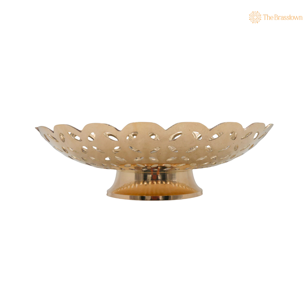 Traditional Handcrafted Brass Fruit Bowl – Traditional Peetal Decorative Dry Fruit Bowl for Dining Table, Home Décor &amp; Centerpiece 3 Inch