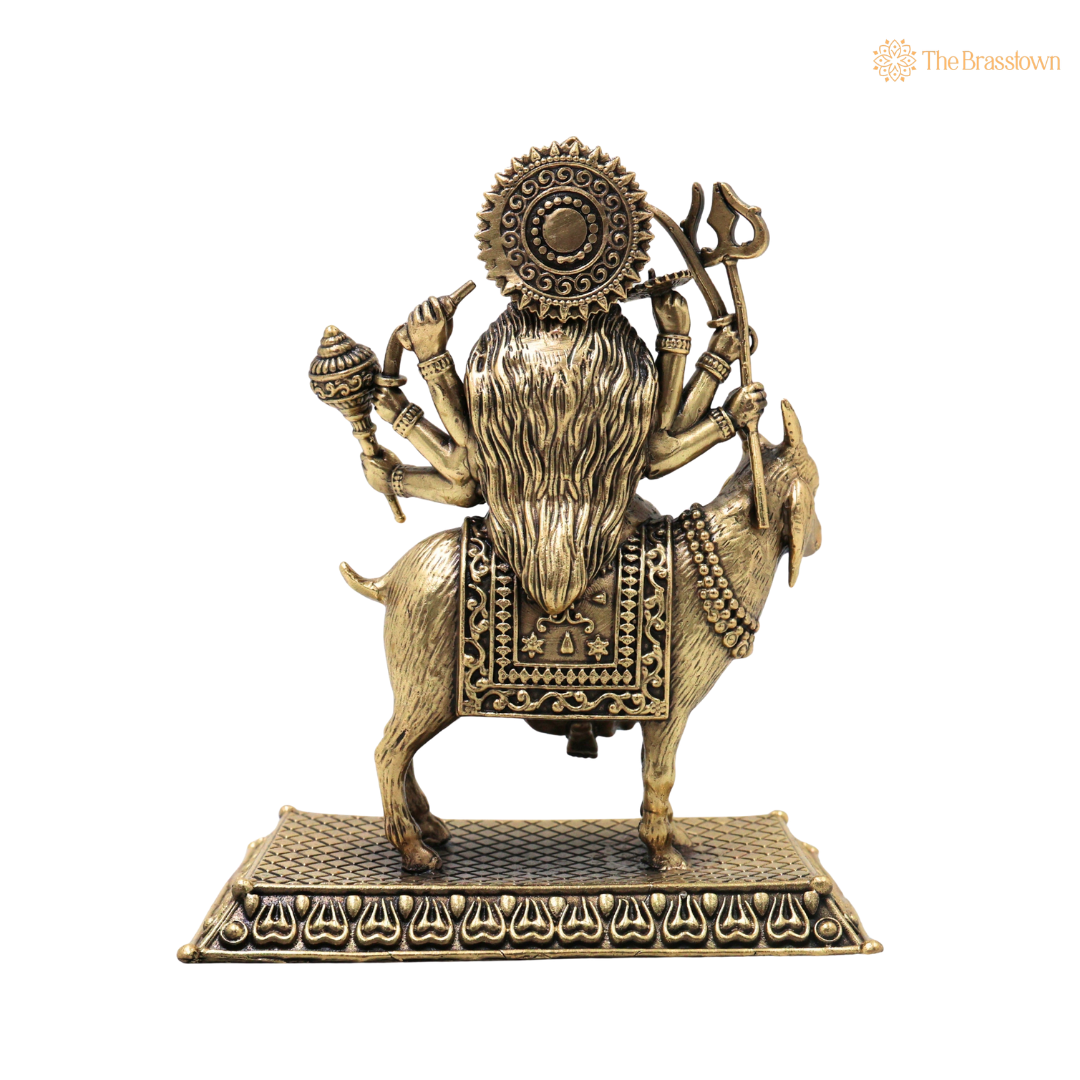 Brass Meladi Mata Ji Idol – Handcrafted Meldi Maa Devi Murti for Pooja, Vastu, Home Mandir &amp; Spiritual Décor 5 Inch