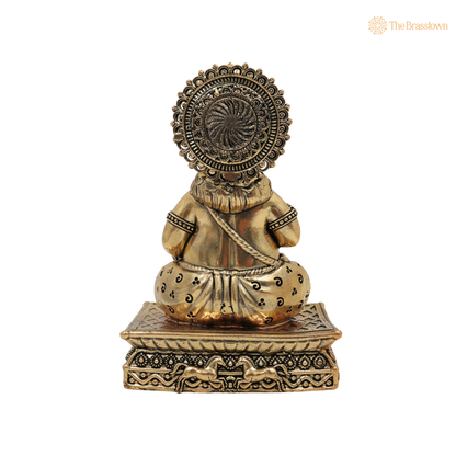 Brass Handcrafted Kubera Idol 6.5 Inch – home mandir puja decor India