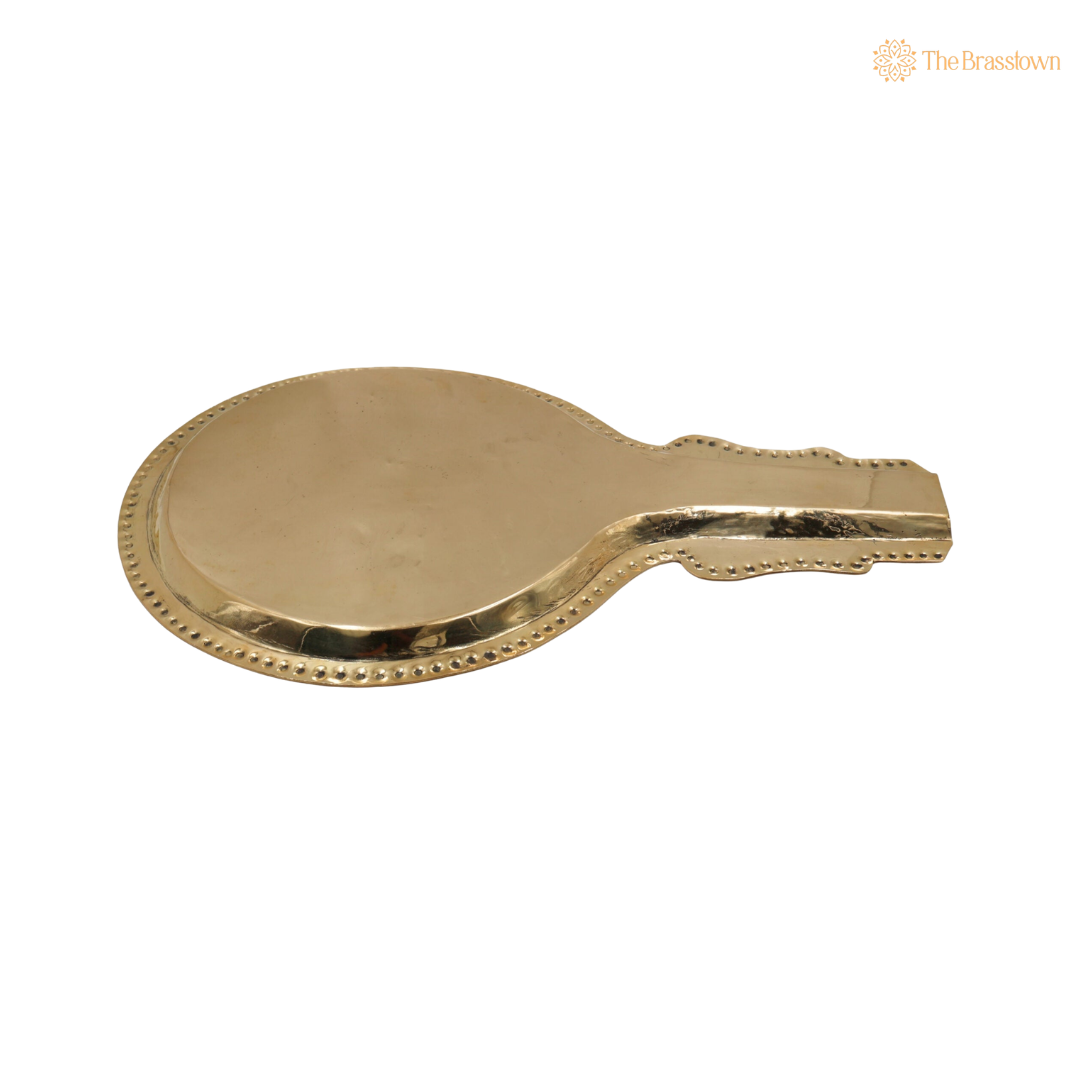 Brass Traditional Abhishek Patra with Somasutra Tray –  Abhishekam Plate, Tirumanjanam Stand &amp; Temple Pooja Vessel for Shivling and Deity Worship 14 Inch