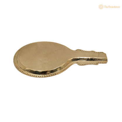 Brass Traditional Abhishek Patra with Somasutra Tray –  Abhishekam Plate, Tirumanjanam Stand &amp; Temple Pooja Vessel for Shivling and Deity Worship 14 Inch