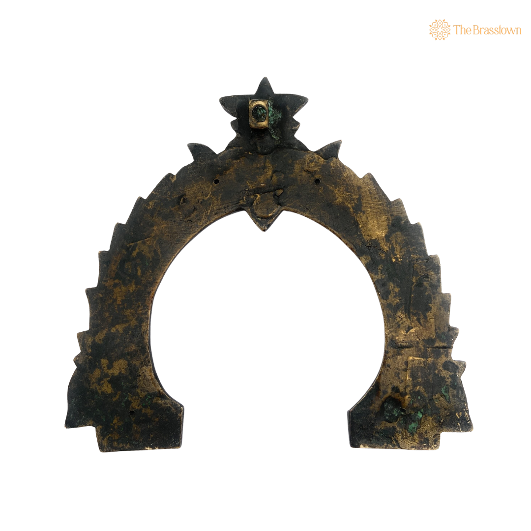 Brass Antique Prabhavali Frame 8 Inch – home mandir puja decor India