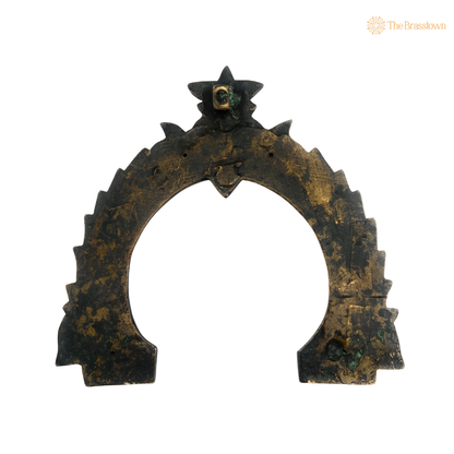 Brass Antique Prabhavali Frame 8 Inch – home mandir puja decor India
