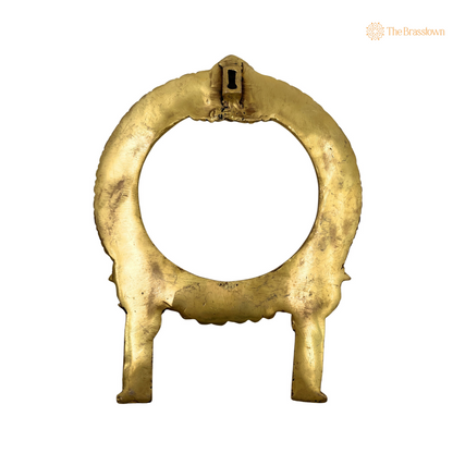 Traditional Brass Ornamental Circular Frame 11 inch – home mandir puja decor India
