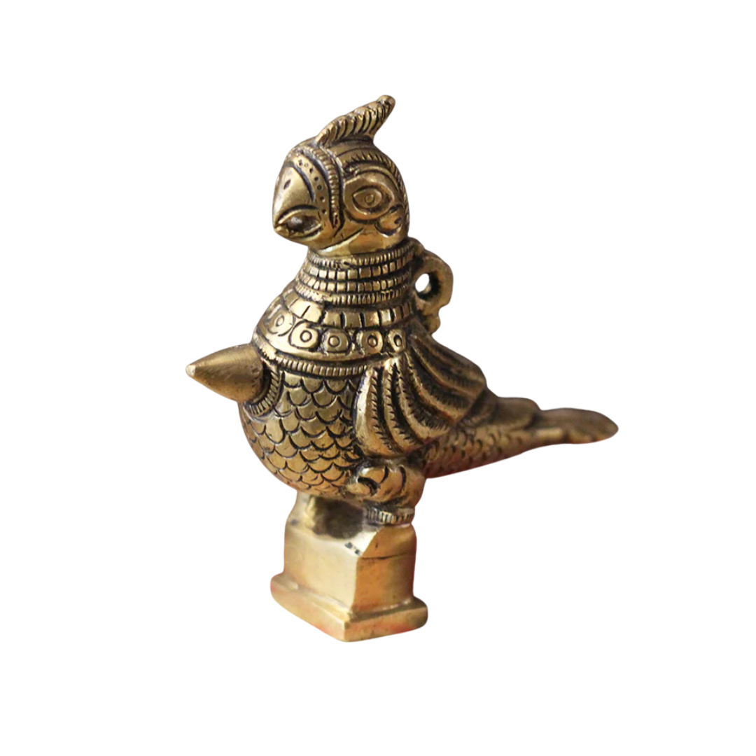 Handcrafted Brass Annapakshi Bird Idol 4 Inch – home mandir puja decor India