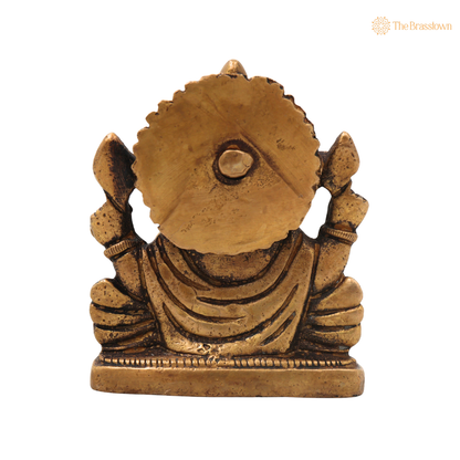 Brass Ganesha Idol – Traditional Handcrafted Chola Style Ganapati Vinayaka Murti for Pooja, Home Mandir, Décor &amp; Gifting 3 Inch