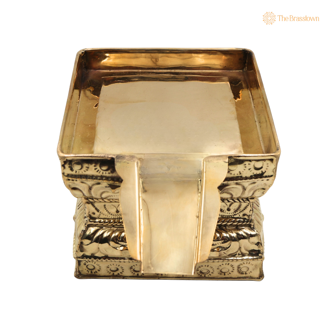 Traditional Brass Abhisheka Patra –  Abhishek Kalash Param for Pooja, Temple &amp; Home Mandir 4.5 Inch