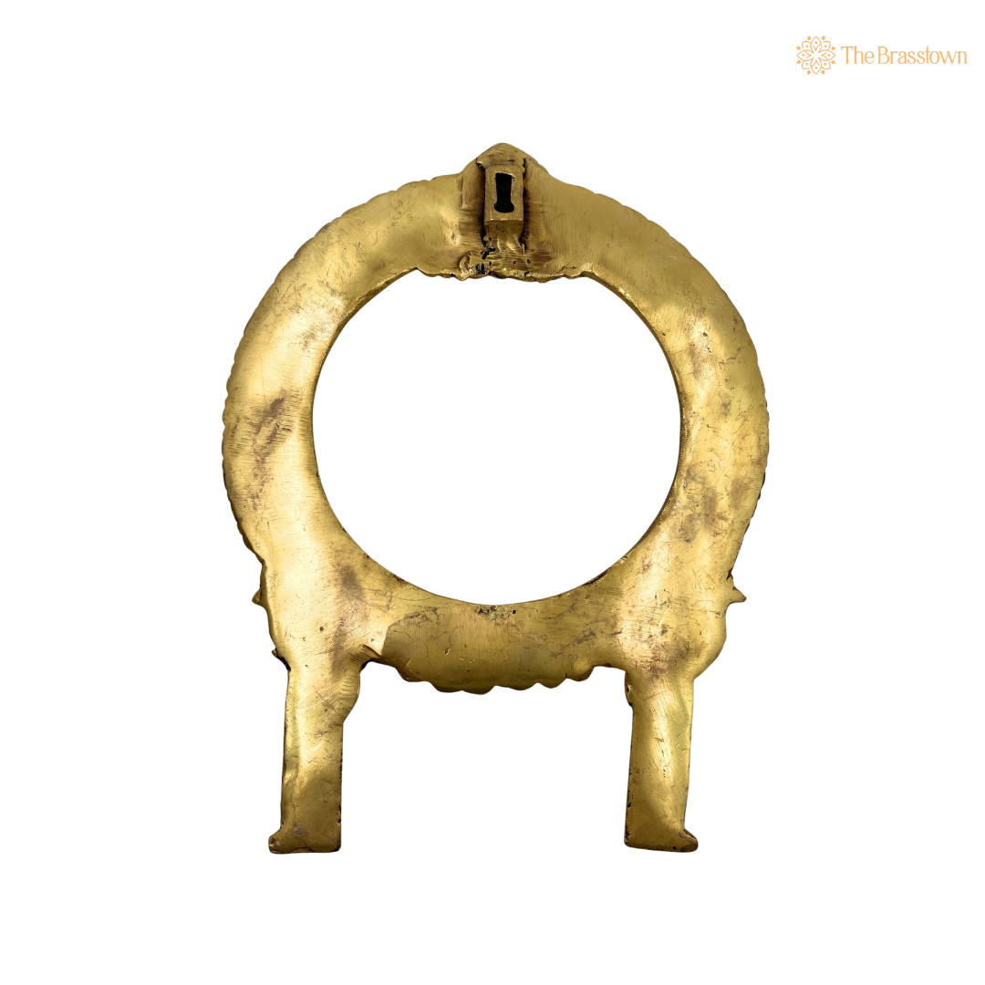 Handcrafted Brass Circular Traditional Prabhavali Frame – Handcrafted Arch Wall Hanging for Home Temple, Deity Décor &amp; Spiritual Ambience 11 Inch