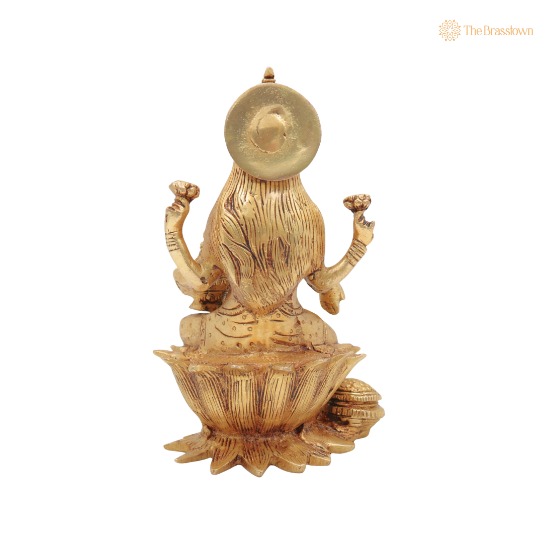 Brass Lakshmi Mata Idol 7 Inch – home mandir puja decor India