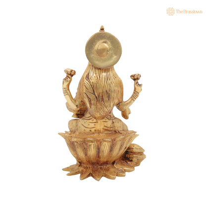 Brass Lakshmi Mata Idol 7 Inch – home mandir puja decor India