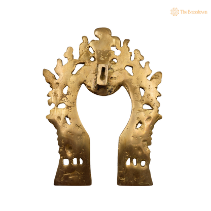 Bhunes Brass Prabhavali with Yali, 9 Inch – home mandir puja decor India
