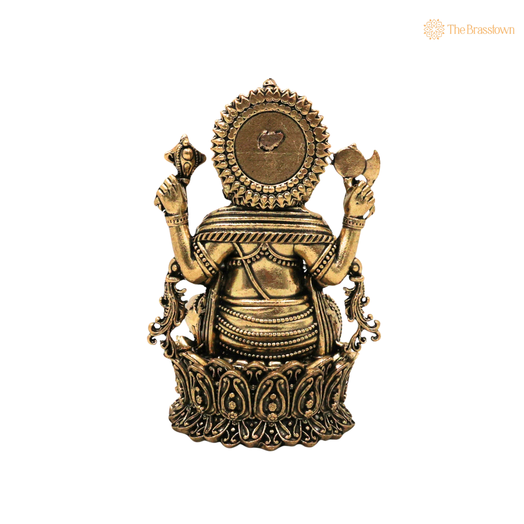 Brass Ganpati Bappa Idol 4 Inch – home mandir puja decor India