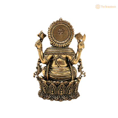 Brass Ganpati Bappa Idol 4 Inch – home mandir puja decor India