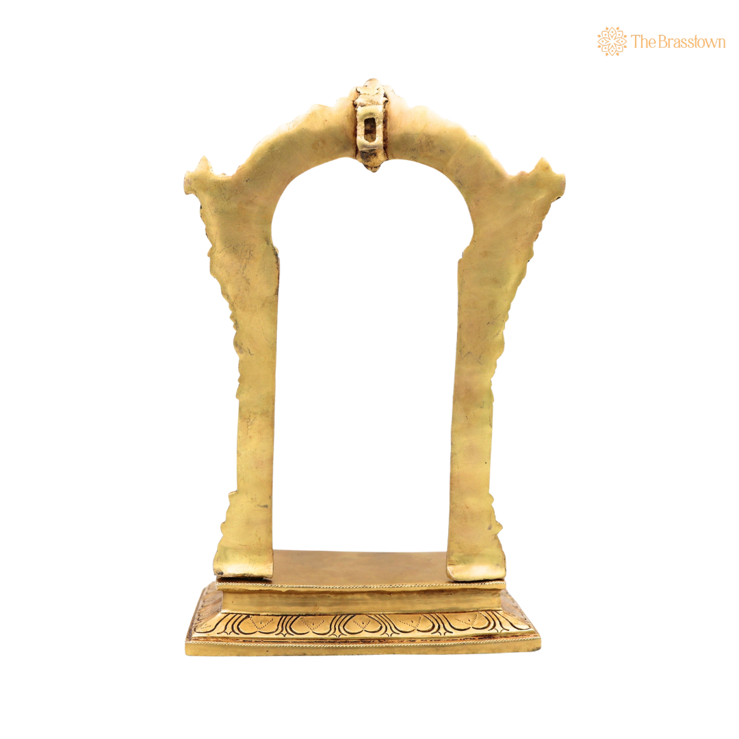 Brass Traditional Makara Torana Arch Standi – Makara Torana Arch Stand for Idols &amp; Home Temple Pooja 12 Inch