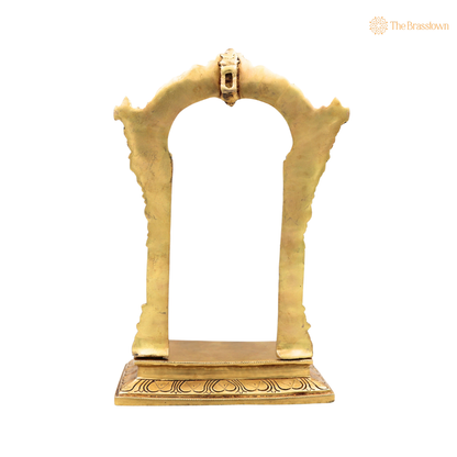 Brass Traditional Makara Torana Arch Standi – Makara Torana Arch Stand for Idols &amp; Home Temple Pooja 12 Inch