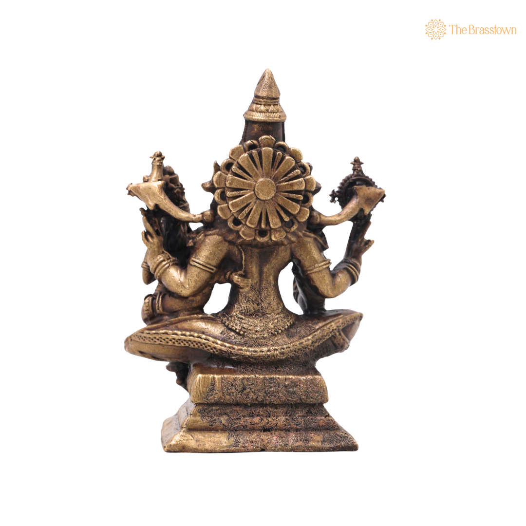 Brass Lakshmi Narasimha Idol – Traditional Narahari Swamy Murti for Pooja, Home Mandir, Spiritual Décor &amp; Gifting 2.5 Inch