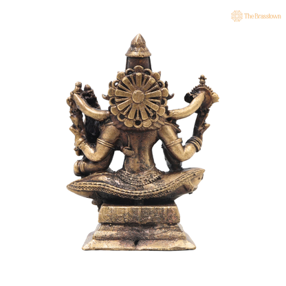 Brass Lakshmi Narasimha Idol – Handcrafted Traditional Narahari Murti for Pooja, Home Mandir, Spiritual Décor &amp; Gifting 3 Inch