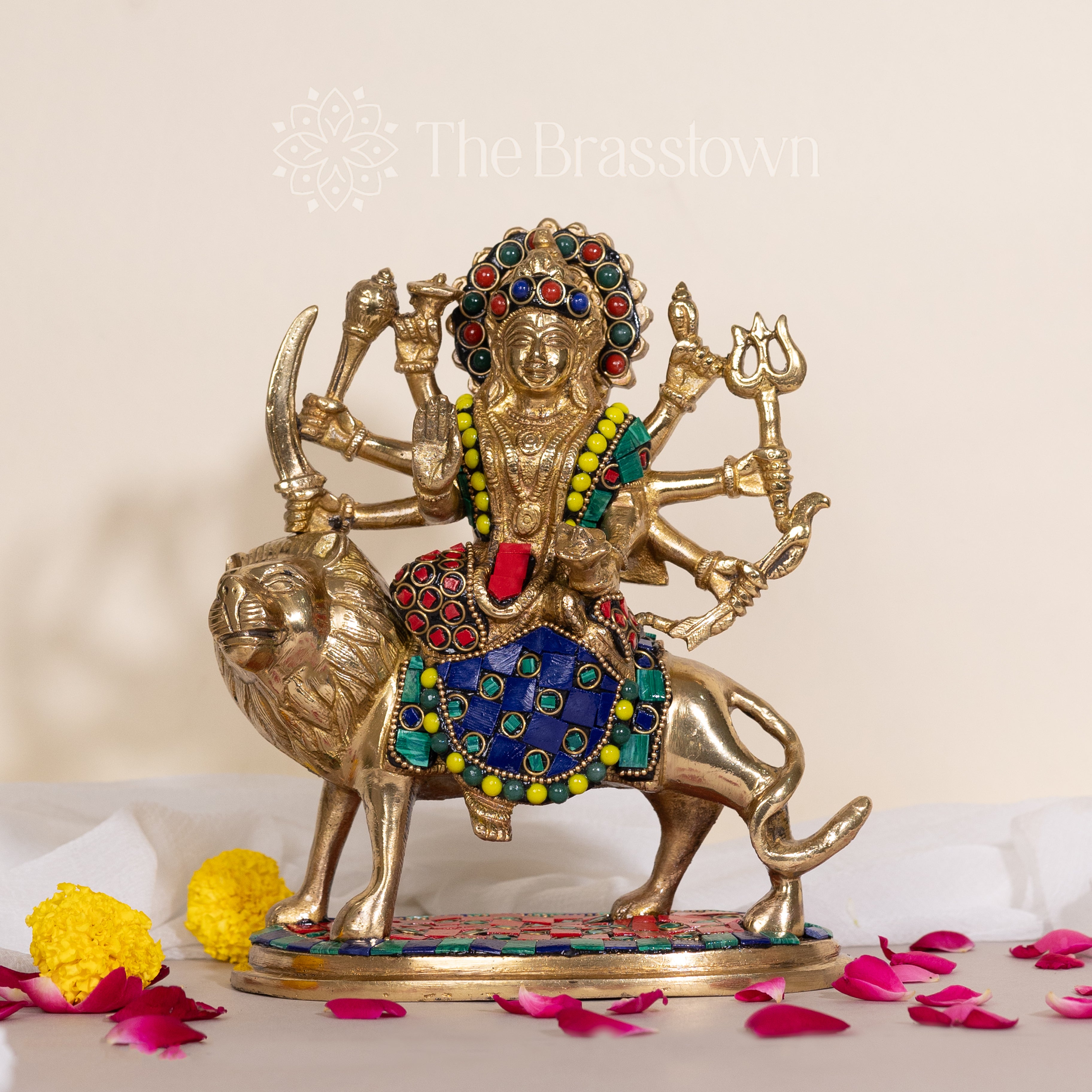 Brass Durga Ji Stone