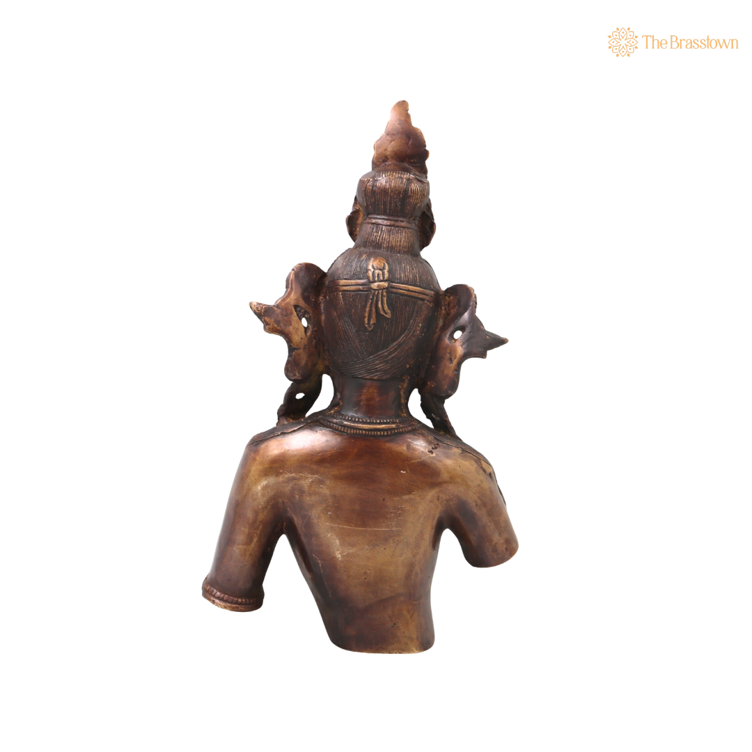 Brass Half Tara Mahavidya Sculpture – Handcrafted Traditional Unique Chola Style Tara Maa Murti for Pooja, Home Mandir, Spiritual Décor &amp; Gifting 14 Inch