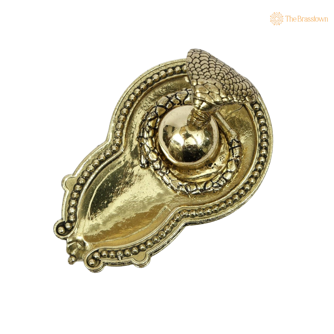 Brass Shivling with Naag 4 Inch – home mandir puja decor India