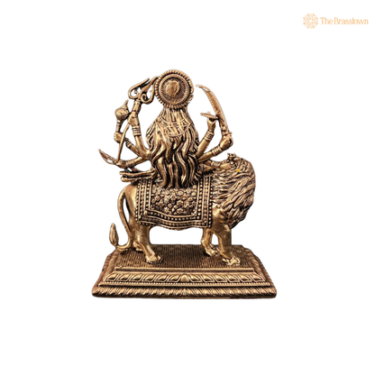 Brass Durga Idol 3.5 Inch – home mandir puja decor India