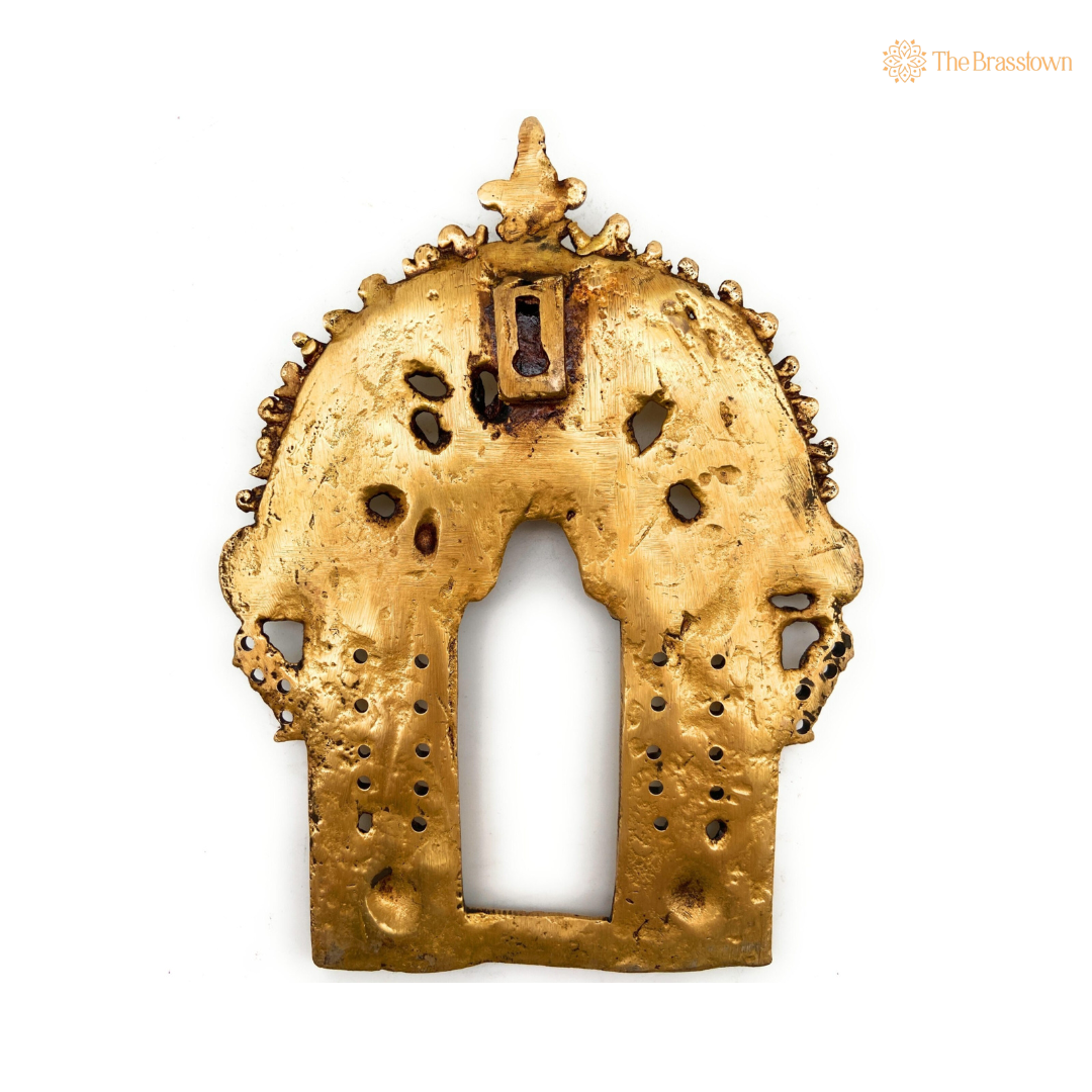 Brass Handcrafted Prabhavali Frame with 8.5 Inch – home mandir puja decor India