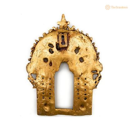 Brass Handcrafted Prabhavali Frame with 8.5 Inch – home mandir puja decor India