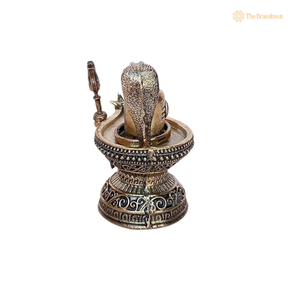 Brass Nandi Mukh Shivling with 2.5 Inch – home mandir puja decor India